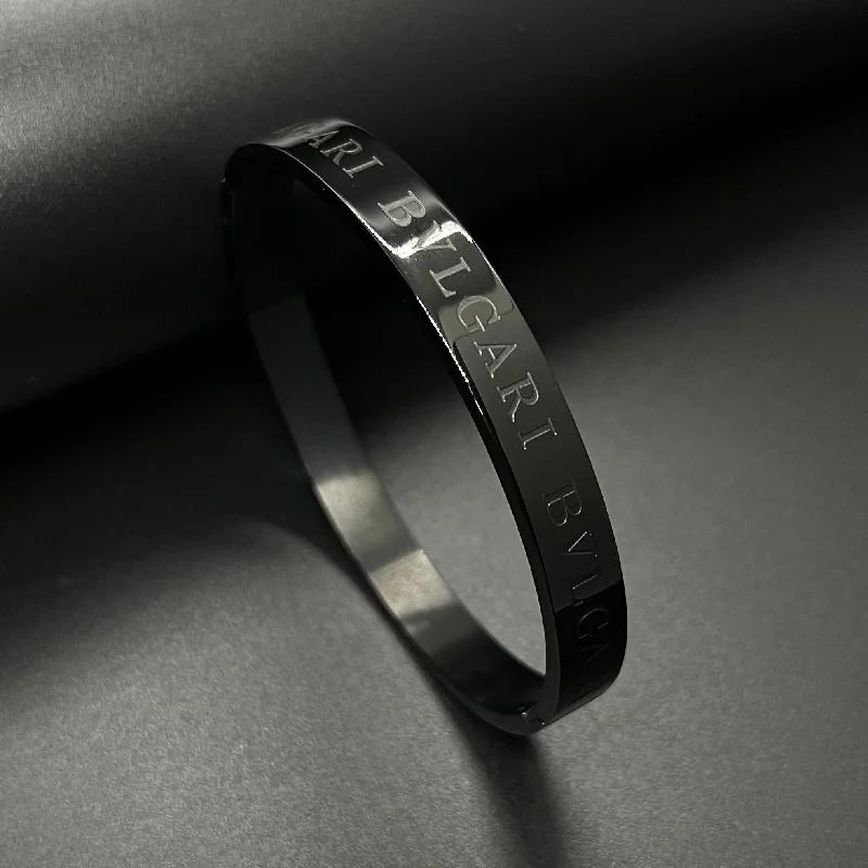 Trendy cuff bracelets for women -Minimalistic Luxury Black Bracelet For Men