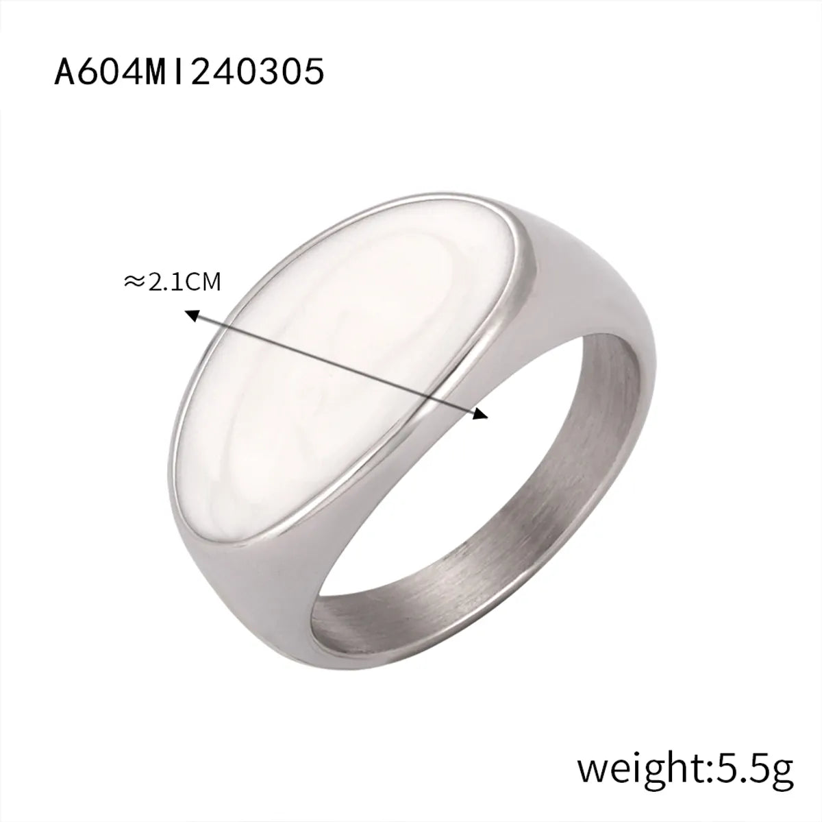 A604-Steel White Dripping Ring