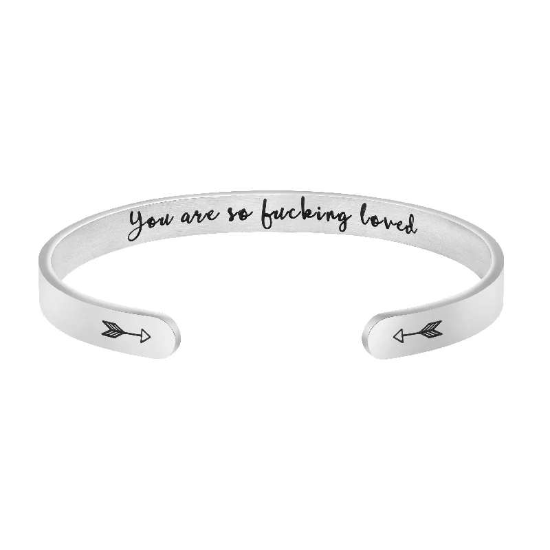 Elegant diamond bracelets for women -You Are So F**king Loved Women Empowerment Bracelet