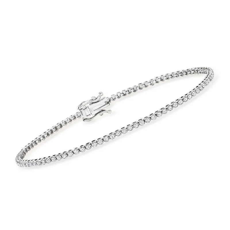 Ladies retro style bracelets -Ross-Simons Diamond Tennis Bracelet in 14kt Yellow Gold