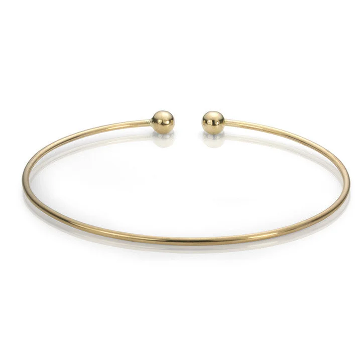 Bridal bracelets for women -14K Yellow Gold Torque Bangle