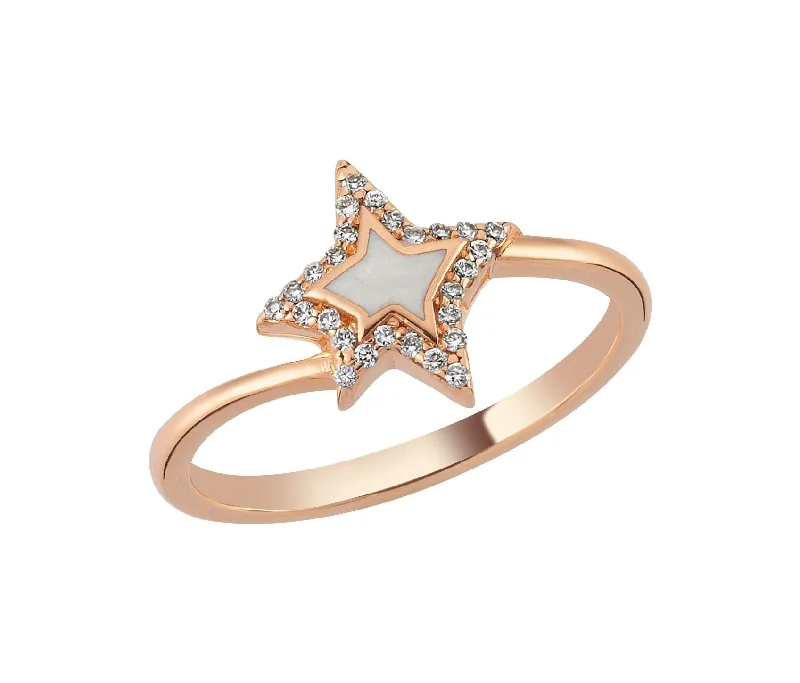 ladies rings with rainbow gems -SIRIUS STAR GOLD DIAMOND RING