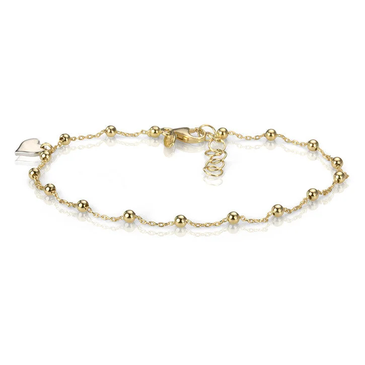 Elegant pearl bracelets for women -18K Yellow Gold Heart of Gold Bracelet