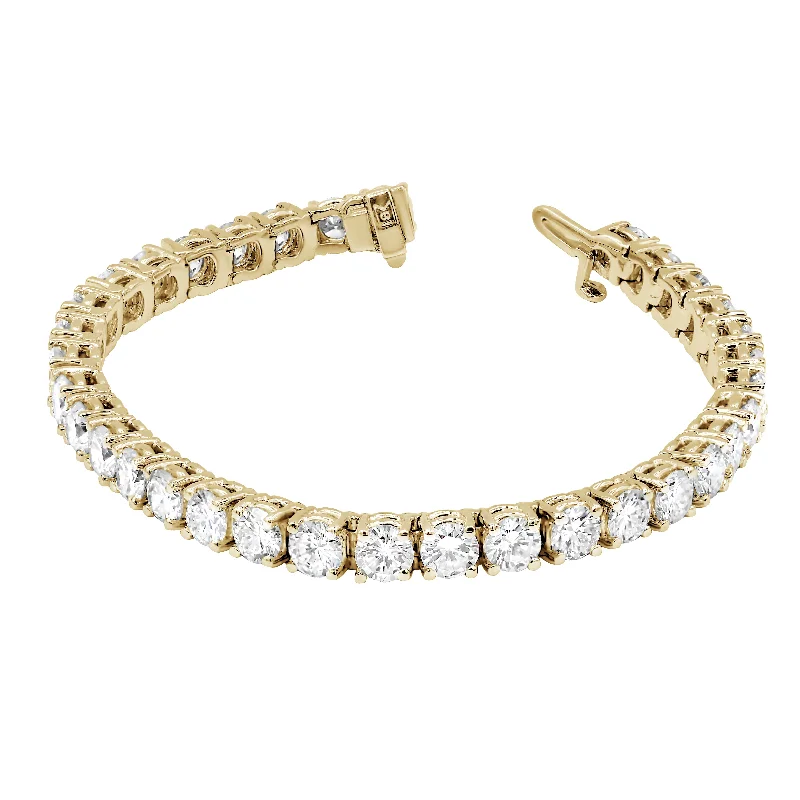 Crystal charm bracelets for ladies -14K Yellow Gold 4.59cts. Bracelet