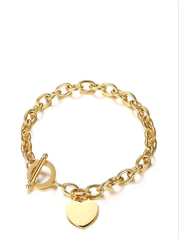 Ladies citrine bracelets -18k Gold Heart Charm Bracelet