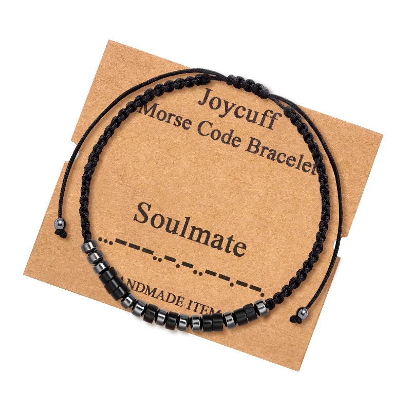 Ladies star charm bracelets -Soulmate Morse Code Bracelet for Women Inspirational Gift for Her