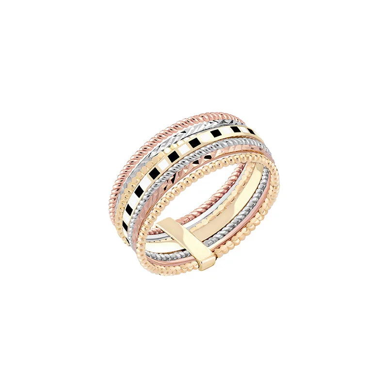 ladies rings anniversary gift idea -Piano Stack Ring