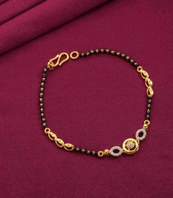 Bridal bracelets for women -Elegant Stud Mangalsutra Bracelet