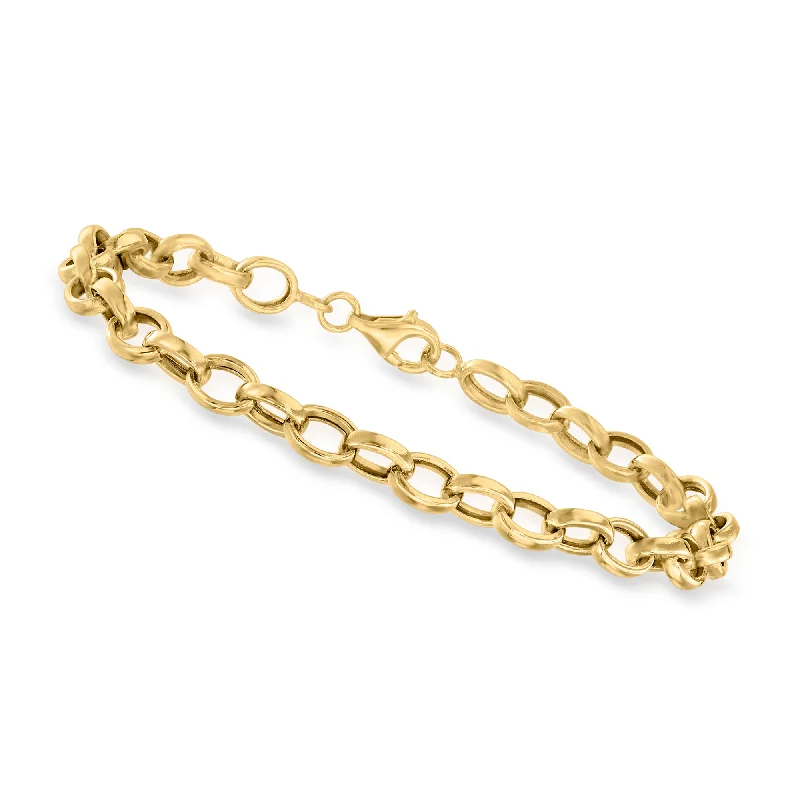 Chunky gold bracelets for women -Canaria 5mm 10kt Yellow Gold Cable Chain Bracelet