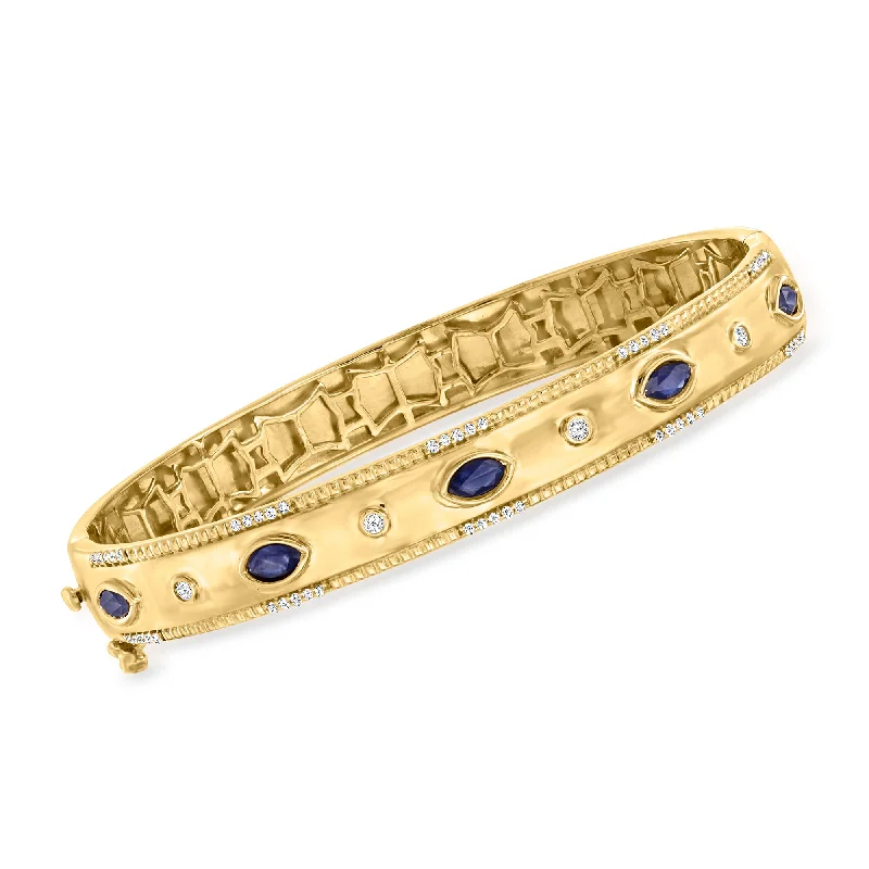 Ladies citrine bracelets -Ross-Simons Sapphire and . Diamond Bangle Bracelet in 18kt Gold Over Sterling