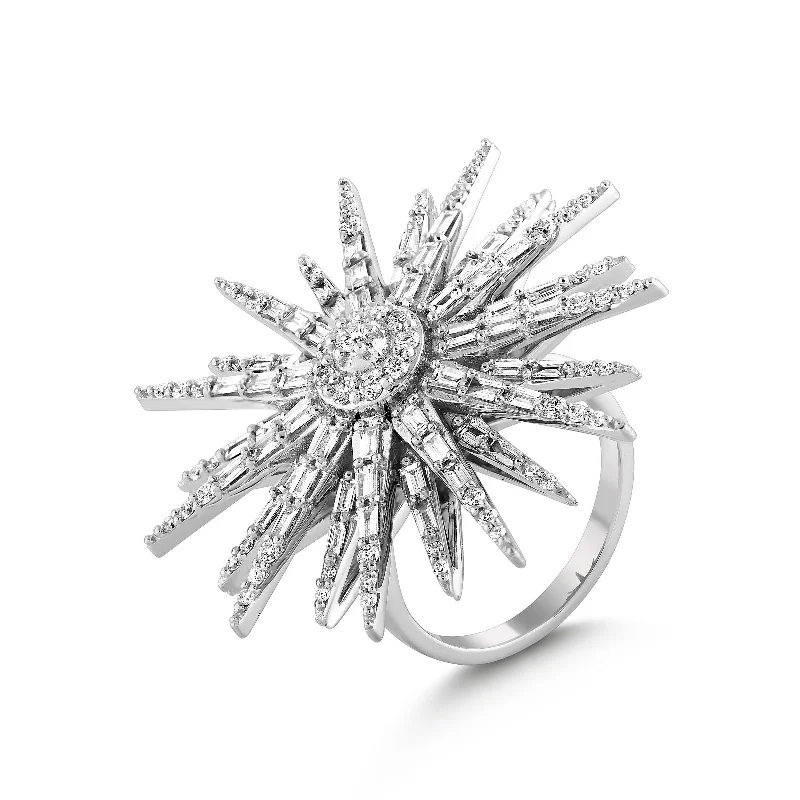 ladies rings art deco flair -JARDIN STAR GOLD DIAMOND RING