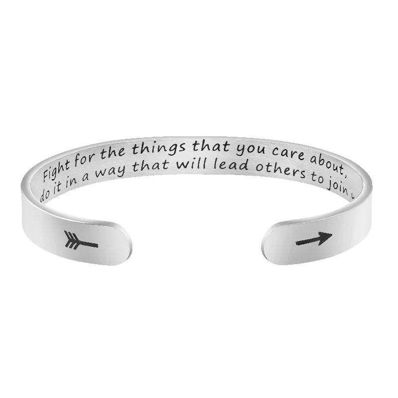 Ladies elegant gold bracelets -Fight for the Things that You Care about Cuff Bracelets for Women