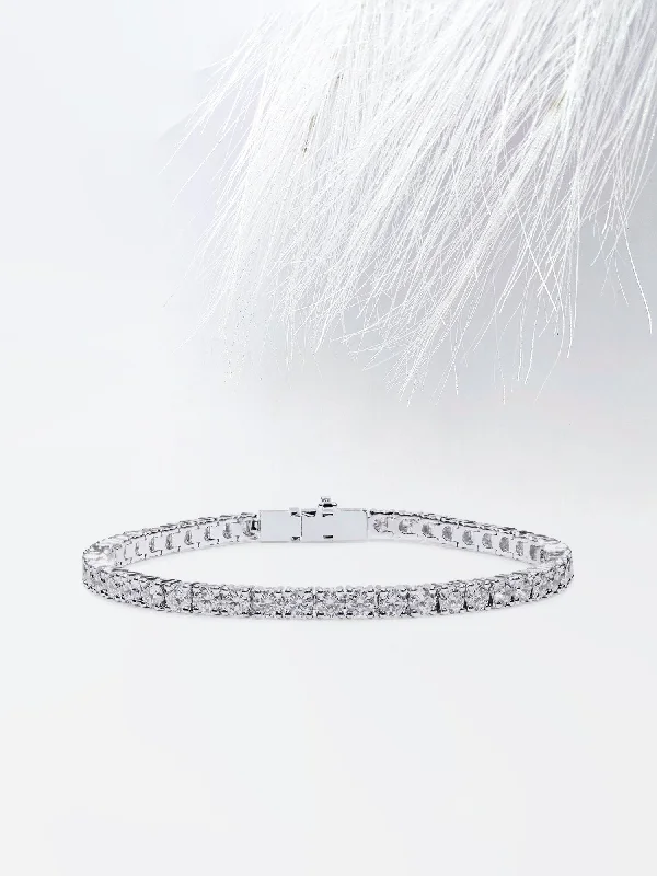 Ladies birthstone bracelets -6.93ct Round Cut Tennis Moissanite Diamond Bracelet For Women